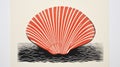 Clam Shell Lino Print In Edward Wadsworth Style