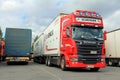 Red Scania R500 V8 With DB Schenker Trailer