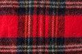 Red scarf flannel fabric background texture Royalty Free Stock Photo