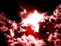 Red Scary clouds on black and white cloud. Royalty Free Stock Photo