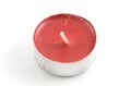 Red scented candle, Scented candle isolated on background, top view Royalty Free Stock Photo