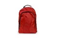 Red school backpack isolated on white Royalty Free Stock Photo