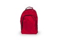 Red school backpack isolated on white Royalty Free Stock Photo