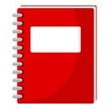 Red School Notebook Flat Icon on White Royalty Free Stock Photo