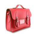 Red school satchel bag with clipping path to remove shadow Royalty Free Stock Photo