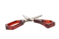 red scissors. dirty. isolated no white background Royalty Free Stock Photo