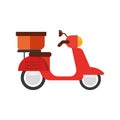 Red scooter delivery icon. Vector Royalty Free Stock Photo