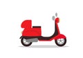 red scooter motorcycle delivery courier transport vector graphics Royalty Free Stock Photo