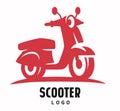 Red scooter motorcycle