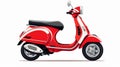 Red Scooter On White Background: Saurabh Jethani Style