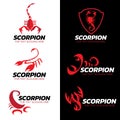 Red Scorpion logo vector set art design