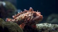 red scorpionfish (Scorpaena scrofa) isolated undersea in its natural habitat