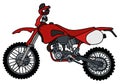 Red scramble motorbike