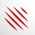 Red scratch set. Claws scratching animal scrape track. Vector illustration Royalty Free Stock Photo