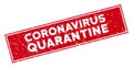 Red Scratched Coronavirus Quarantine Rectangle Stamp Seal