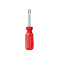 Red Screwdriver - Hand Tool for Construction, Maintenance, or Repair work Illustration Royalty Free Stock Photo