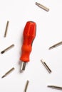 Red screwdriver, white background Royalty Free Stock Photo