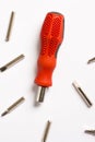 Red screwdriver, white background Royalty Free Stock Photo