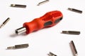 Red screwdriver, white background Royalty Free Stock Photo