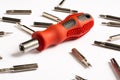 Red screwdriver, white background Royalty Free Stock Photo