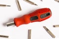 Red screwdriver, white background Royalty Free Stock Photo