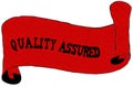 Red scroll paper with QUALITY ASSURED text.