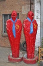 Red sculptures in the 798 Art District in Beijing