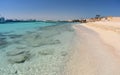 Giftun island,Egypt . Sand beach by the  Red sea Royalty Free Stock Photo