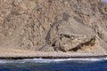 The Red Sea on the Gulf of Aqaba, surrounded by the mountains of the Sinai Peninsula, Dahab, Egypt Royalty Free Stock Photo