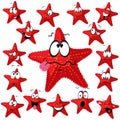 Red sea star cartoon Royalty Free Stock Photo