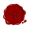 Red seal with feminin and masculin signs Royalty Free Stock Photo