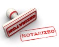 Notarized. Seal and imprint Royalty Free Stock Photo