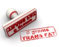 Zero grams of trans fat. Seal and imprint Royalty Free Stock Photo