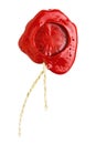 Red sealing wax with rope Royalty Free Stock Photo