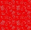 Red seamless background. Christmas or New Year