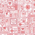 Red seamless Christmas and New Year pattern