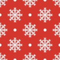 Red seamless snowflake pattern illustratiom