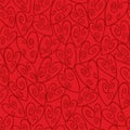 Red Seamless Swirl Heart Pattern