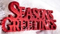 Red Seasons Greetings Sign for christmas