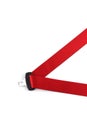 Red seat belt with a fastener