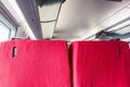 Red seats in Chinese CRH high speed  bullet train Royalty Free Stock Photo