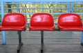 Red seats on the row at the stand Royalty Free Stock Photo