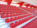 red seats in stadium Royalty Free Stock Photo