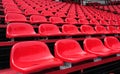 Red seats in a stadium Royalty Free Stock Photo