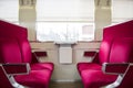 Red seats on the trains Royalty Free Stock Photo