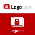 Red Secure your site with HTTPS, SSL icon isolated on white background. Internet communication protocol. Logo design Royalty Free Stock Photo