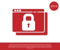 Red Secure your site with HTTPS, SSL icon isolated on white background. Internet communication protocol. Vector Royalty Free Stock Photo