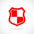 Red security shield vector icon Royalty Free Stock Photo