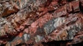Red sedimentary mountain rock texture. Generative AI