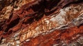 Red sedimentary mountain rock texture. Generative AI